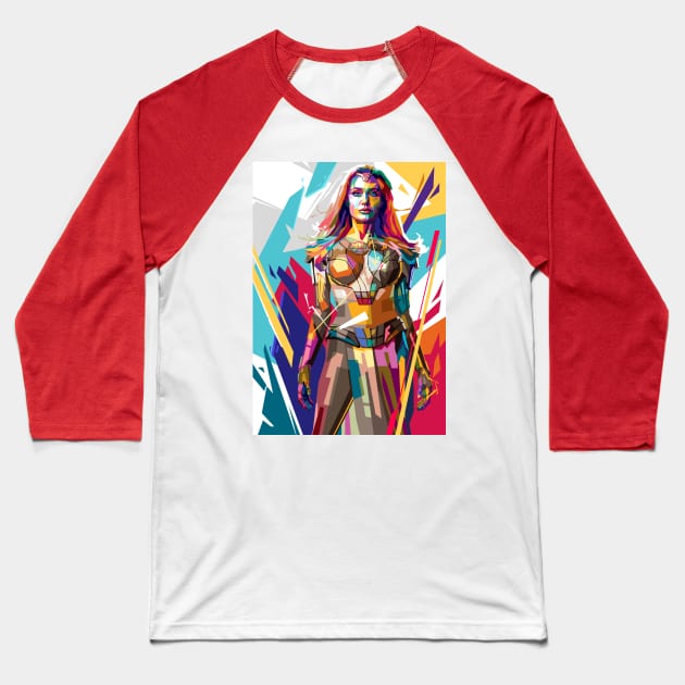 Angelina Jolie Baseball T-Shirt by RJWLTG